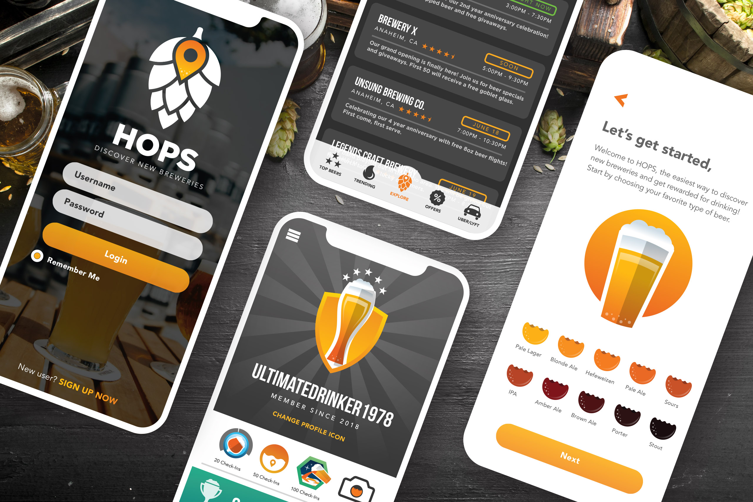 HOPS BREWERY <m style="color:orange;">(UI/UX)</m><hr noshade size=5 color=orange>